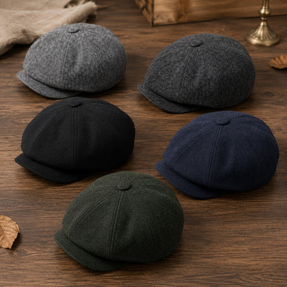 Newsboy Cap – Herringbone Wool Texture & Everyday Appeal