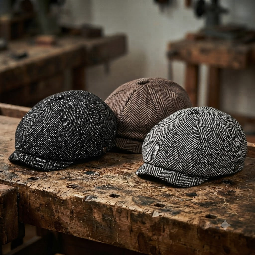 Newsboy Cap – Herringbone Pattern And Urban Flair