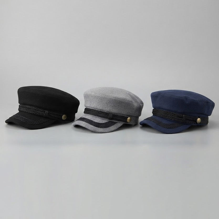 Sailor Cap – Flat Top Newsboy Style With Decorative Belt