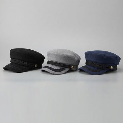 Sailor Cap – Flat Top Newsboy Style With Decorative Belt