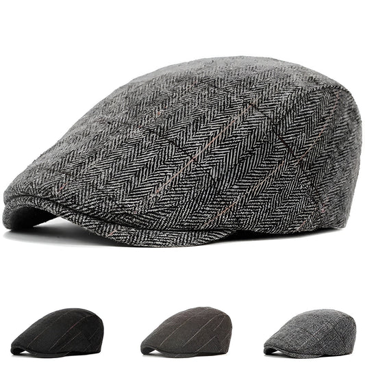 Classic Wool Blend Flat Cap for Men