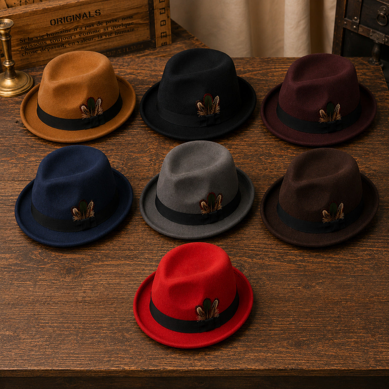 Trilby Fedora Wool Hat – Classic Style With Feather Accent