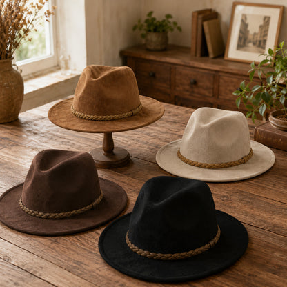 Braided Band Fedora Hat – Timeless Style with a Western Twist