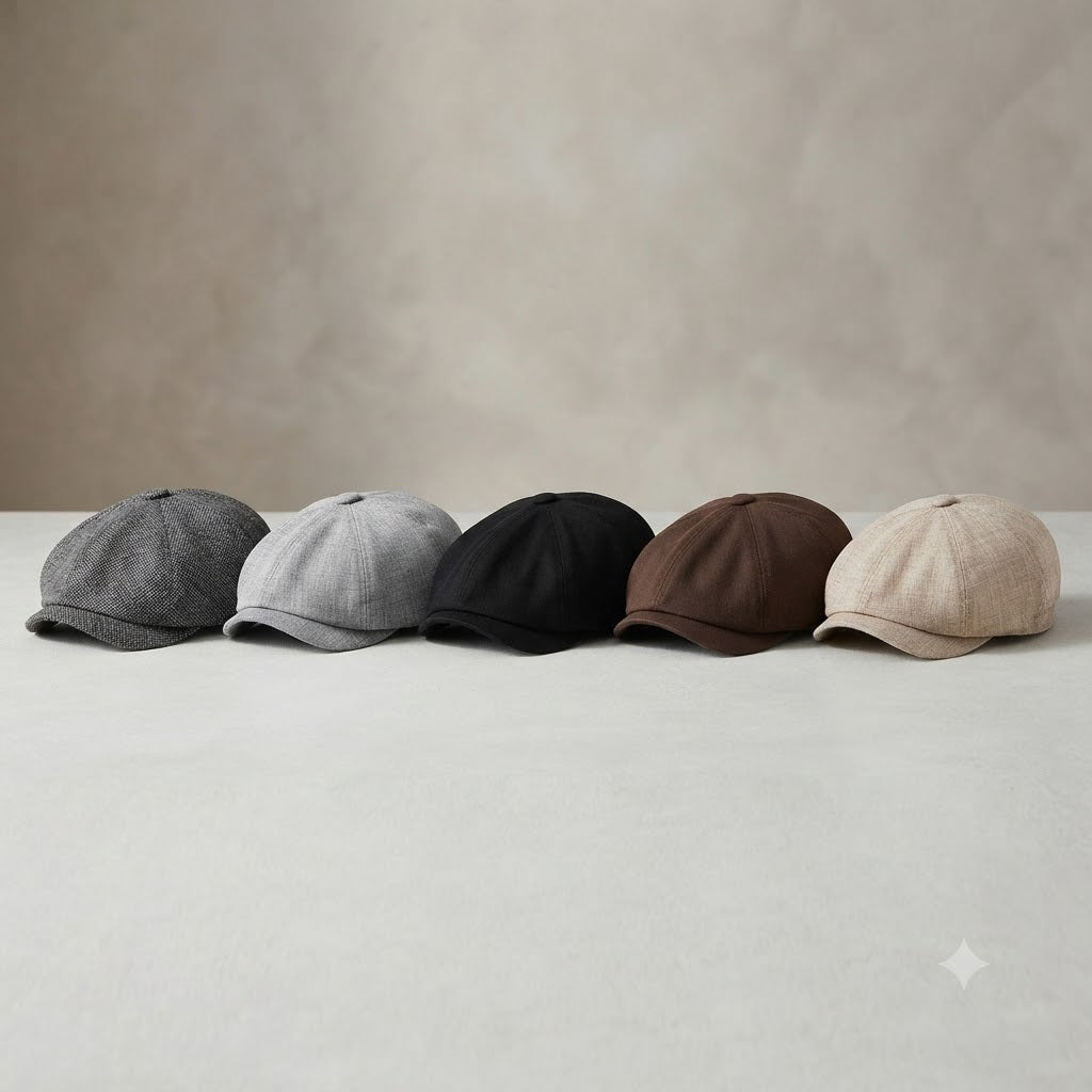 Newsboy Cap – Textured Vintage Style With Curved Brim