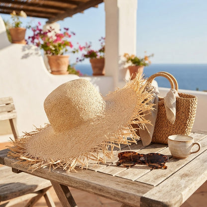 Straw Hat – Frayed Brim Boho Style For A Carefree Summer