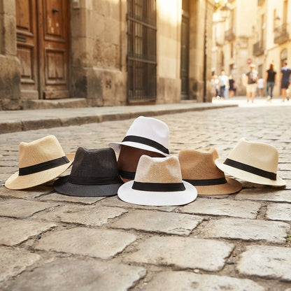 Straw Panama Hat – Classic Fedora Style With Black Band