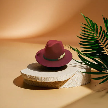Golden Leaf Fedora Hat – Elegant Style with a Distinctive Touch