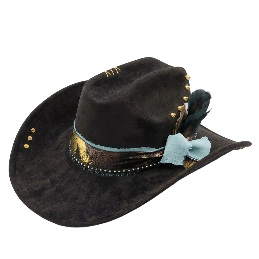 Cowboy Hat – Feather Studded Handmade Punk Style